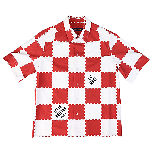 LOUIS VUITTON x NIGO - Camisa "Damier Giant Garnet Red" -USADO-