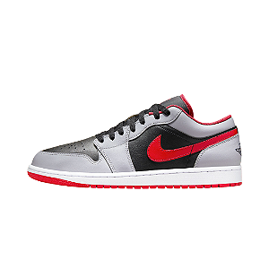 NIKE - Air Jordan 1 Low "Black Light Smoke Grey Gym Red" -NOVO-