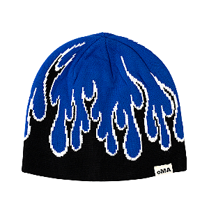 OMA DESIGN STUDIOS - Touca Flame Skull "Preto/Azul" -NOVO-
