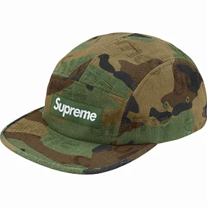 SUPREME - Boné Jacquard Logos Denim Camp "Woodland Camo" -NOVO-