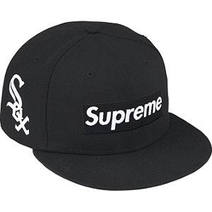 SUPREME x NEW ERA x MLB - Boné Teams Box Logo (Chicago White Sox) "Preto" -NOVO-