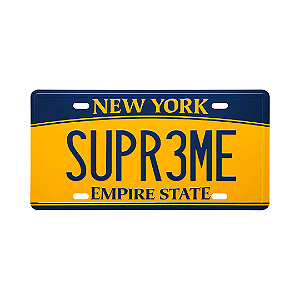 SUPREME - Placa License "Amarelo/Azul Marinho" -NOVO-