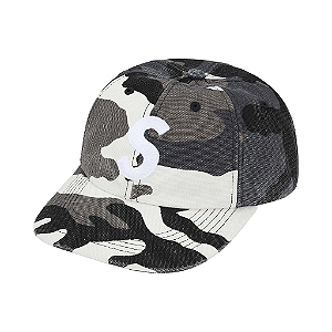 SUPREME - Boné Pigment Coated Canvas S logo 6-Panel FW25 "Snow Camo" -NOVO-