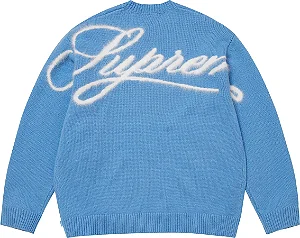 SUPREME - Suéter Angora Script FW25 "Azul Claro" -NOVO-