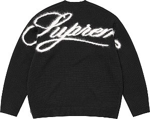 SUPREME - Suéter Angora Script FW25 "Preto" -NOVO-