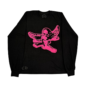 CHROME HEARTS x FOTI - Camiseta Manga Longa "Preto" -NOVO-