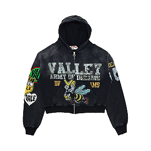 VALE LIVES FOREVER - Moletom Army Zip Up "Preto" -NOVO-