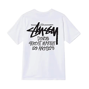 STUSSY x DOVER STREET MARKET - Camiseta Los Angeles "Branco" -NOVO-