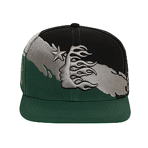 HELLSTAR - Boné Snapback Paintbrush "Preto/Verde" -NOVO-