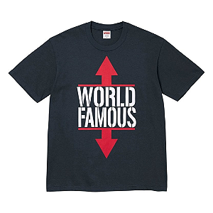 SUPREME - Camiseta World Famous "Azul Escuro" -NOVO-