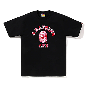 BAPE - Camiseta ABC Camo College "Preto/Rosa" -NOVO-