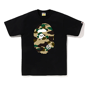 BAPE - Camiseta 1st Camo Big Ape Head "Preto/Amarelo" -NOVO-