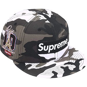 SUPREME x NEW ERA - Boné Shop Box Logo (Paris) "Snow Camo" -NOVO-