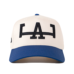 OMA DESIGN STUDIOS - Boné LA Curved Brim "Creme/Azul" -NOVO-