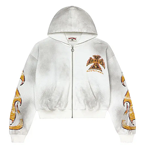 VALE LIVES FOREVER - Moletom Reborn Waffle Zip Up "Branco" -NOVO-