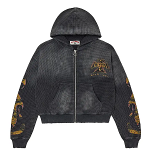 VALE LIVES FOREVER - Moletom Reborn Waffle Zip Up "Preto" -NOVO-
