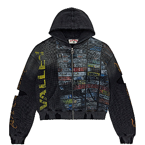 VALE LIVES FOREVER - Moletom Glitth Waffle Zip Up "Preto" -NOVO-