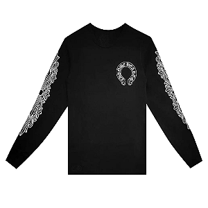 CHROME HEARTS - Camiseta Manga Longa Thermal Horseshoe "Preto" -NOVO-