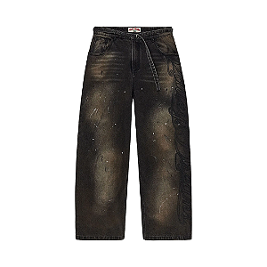 VALE LIVES FOREVER - Calça Big Stitch Denim "Preto" -NOVO-