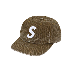 SUPREME - Boné Pigment Coated Canvas S logo 6-Panel FW25 "Olive" -NOVO-