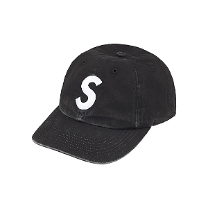 SUPREME - Boné Pigment Coated 2-Tone S Logo 6-Panel FW25 "PRETO" -NOVO-