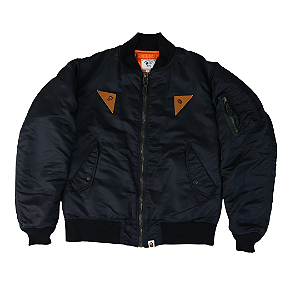 BAPE x STUSSY - Jaqueta Reversible Bomber "Preto" -USADO-