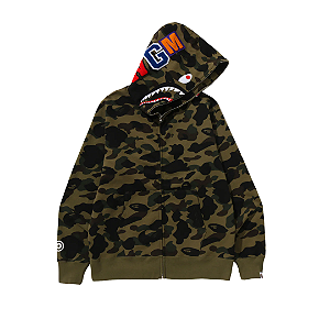 BAPE - Moletom 1st Camo Shark Full Zip "Verde" -NOVO-