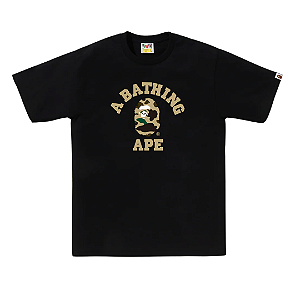 BAPE - Camiseta 1st Camo College "Preto/Amarelo" -NOVO-