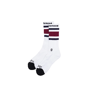 CHROME HEARTS - Meia Striped Dagger Fuck You (Unidade) "Branco/Vinho/Marinho" -NOVO-