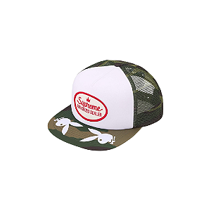 SUPREME x PLAYBOY- Boné Trucker 5-Panel "Camo" -NOVO-
