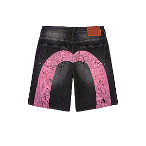 EVISU - Bermuda Daicock Denim "Black/Pink" -NOVO-