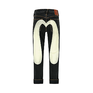 EVISU - Calça Daicock Print Baggy Fit Denim "Black/Cream" -NOVO-