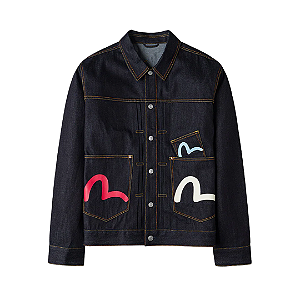 EVISU - Jaqueta Seagull Print Multi Pocket Relax Fit Denim "Indigo" -NOVO-