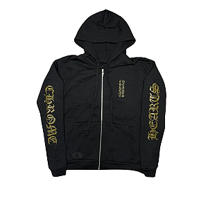 CHROME HEARTS - Moletom Vertical Logo Zip Up "Preto" -NOVO-
