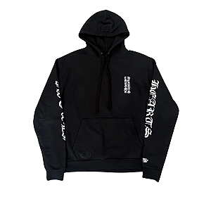 CHROME HEARTS - Moletom 1988 Vertical Logo "Preto/Prata" -NOVO-