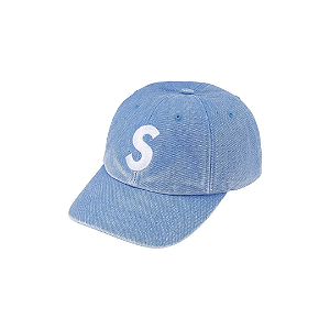SUPREME - Boné Pigment Coated Canvas S Logo 6-Panel SS26 "Azul" -NOVO-