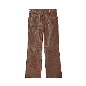 VALE LIVES FOREVER - Calça Tobacco Croxxx Leather "Marrom" -NOVO-