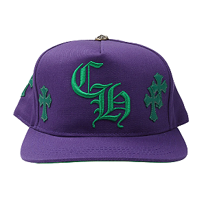 CHROME HEARTS - Boné Cross Patch Baseball "Roxo/Verde" -NOVO-
