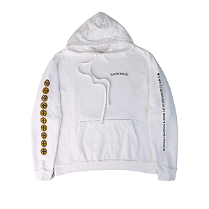 CHROME HEARTS - Moletom Plus Cross Logo "Branco/Amarelo" -USADO-