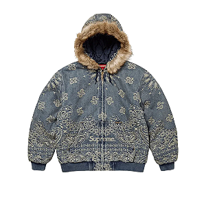SUPREME - Jaqueta Bandana Jacquard Denim Work "Azul" -NOVO-
