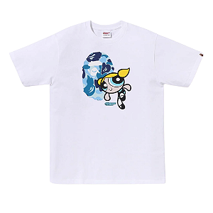 BAPE x THE POWERPUFF GIRLS - Camiseta Bubbles "Branco" -NOVO-
