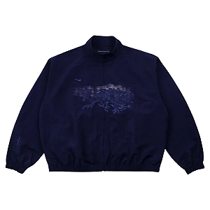 TRAVIS SCOTT X FRAGMENT X NIKE - Jaqueta Tokyo Windbreaker Zip Up "Azul Escuro" -NOVO-