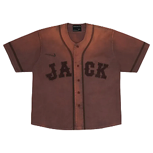 TRAVIS SCOTT X FRAGMENT X NIKE - Camiseta Baseball Jersey "Marrom" -NOVO-