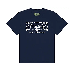 DENIM TEARS - Camiseta ADG "Azul Escuro" -NOVO-