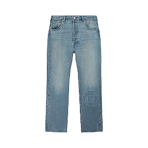 STUSSY x LEVI'S - Calça Jeans Embossed 501 "Rugged-Blue" -NOVO-