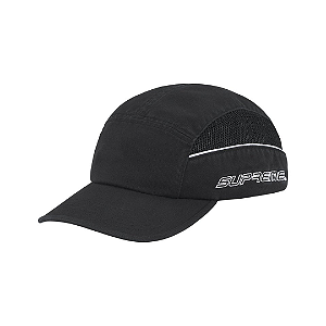 SUPREME - Boné Side Mesh Piping Camp SS26 "Preto" -NOVO-