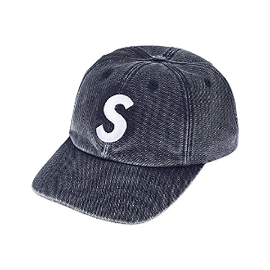 SUPREME - Boné Pigment Coated S Logo 6-Panel SS26 "Azul Escuro" -NOVO-