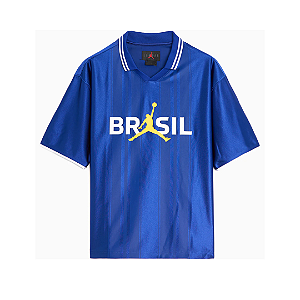 NIKE x JORDAN - Camiseta Polo Brasil "Azul" -NOVO-