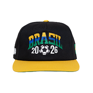 OMA DESIGN STUDIOS - Boné Brasil Retro WC Curved Brim "Preto/Amarelo" -NOVO-