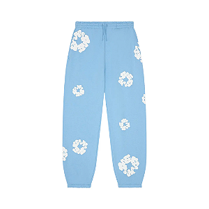 DENIM TEARS - Calça De Moletom Cotton Wreath "Azul" -NOVO-